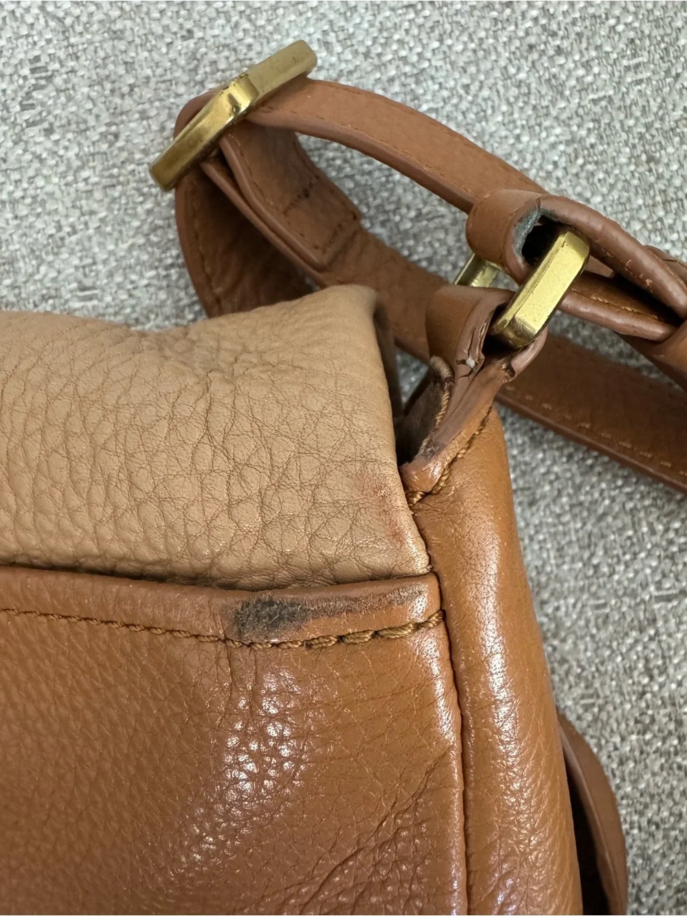 Fossil Two-Tone Brown & Tan Leather Crossbody Bag